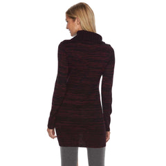AB Studio Maroon/Black Long Cowl Neck Sweater