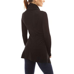 CELLABIE Black Cable-Knit Clasp-Front Sidetail Cardigan