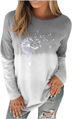 Baisico Gray & White Dandelion Color Block Top