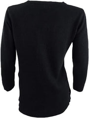 Karen Scott Woman Luxsoft Black Sweater V Neck