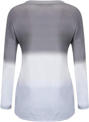 Baisico Gray & White Dandelion Color Block Top