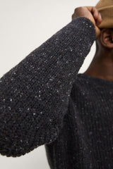 Pink Angel Black Metallic Sweater