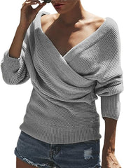 CELLABIE Gray Surplice Sweater