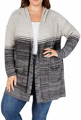Style & Co. Grey Stripes Cardigan Sweater