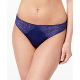 INC International Concepts Smooth Lace Thong Bright Blue