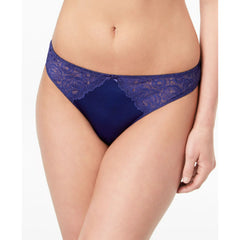 INC International Concepts Smooth Lace Thong Bright Blue