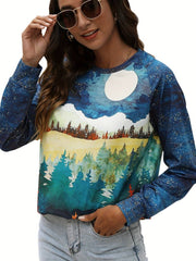 Knoeasy Forest Landscape Sweater - Navy & Green