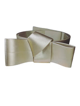 INC Gold Pleather Belt – Stylish Snap Bow Design with Webbing, 34.75"x2" Adjustable Fit