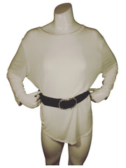 INC Black Pleather Belt – XL Size, Silver Rhinestone Buckle, Stylish Statement Accessory