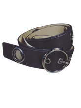 INC Black Pleather Suede Belt – XL Size, Silver Metal Buckle & Grommet Design, Trendy Faux Leather Accessory