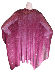 INC Wine Semi-Sheer Shawl – Elegant Gold Sequin Wrap, Soft Polyester Blend (50"x25")