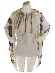 INC White Multi-Flower Sheer Scarf – Elegant Lightweight Polyester Wrap with Angled Ends (84"x18.25")