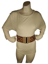 Diva General Hearts Belt 3"x28" Stretchy Pleather & Webbing Waist Belt with Hook & Eye Closure