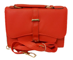 Elegant Diva Red Purse Classic Handbag with Removable Strap