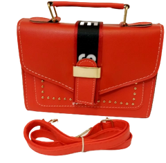 Diva General Collection Trendy Red Purse – Stylish Handbag with “See You” Strap & Removable Strap