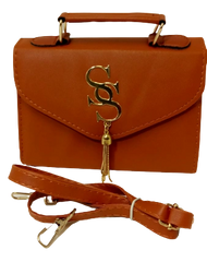 Diva General Collection Stylish Brown Purse – Elegant Handbag with Letter SS & Removable Strap