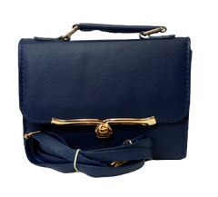 Diva General Collection Blue Heart Buckle Purse - Stylish & Versatile with Removable Strap