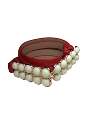 Jeweled adjustable slide thin belt