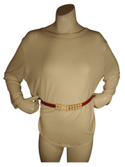 Jeweled adjustable slide thin belt