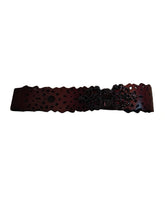 Diva General Red & Black Stretchy Belt 2"x25.5" Pleather & Webbing Waist Belt with Black Hook & Eye Closure