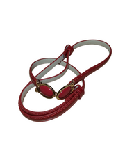 Pleather adjustable belt red/gold