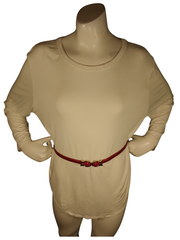 Pleather adjustable belt red/gold