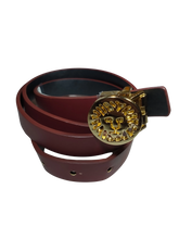 Anne Klein Red & Black Reversible Belt 3/4"x43.5" Pleather Waist Belt with Decorative Stud Closure