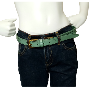 Fossil Sea Glass Leather Belt for Women
