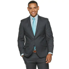 Billy London Men's Slim-Fit Performance Stretch Suits Dark Grey
