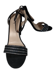 Viva Black High Heels with Rhinestone Band - Elegant Size 39 Formal Shoes