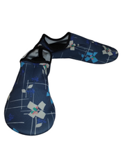 Qleyo Navy & White Geometric Pattern Watershoes