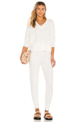 white pants suit for a woman