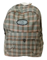 Diva General Collection Meng Huo Grey Plaid Backpack