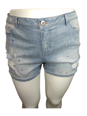 Vanilla Star Blue Mid Rise Women's Shorts - 18