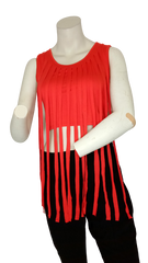 Blush Red Crop Women's Top with Fringe