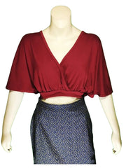 Women's Plus Size Burgundy Crop Top – I>R 1X | Stretch Rayon Spandex Blend