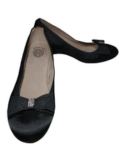 So Kohl's Black Wedge Sandals with Sparkle Bow and Rhinestones – Size 4 Elegant Party Shoes