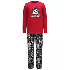 Family Pajamas Holiday Men's Cabin Patchwork Pajamas Set