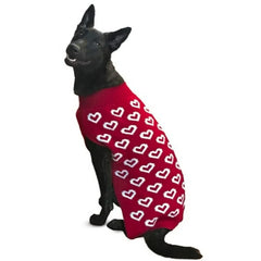 Fashion Pet All Over Hearts Dog Sweater Red