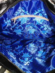 Diva General Collection Black Pleather Handbag with Metal Accent