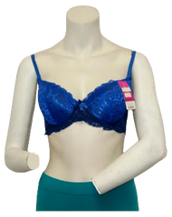 Women's Navy & Black Padded Lace Bra – Diva General Collection 36B | Elegant 100% Polyester Lingerie