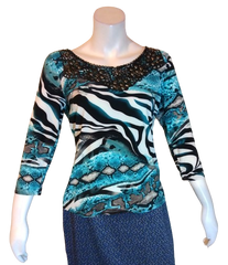 Black/Blue Venini Layered Top
