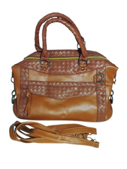 Diva General Golden Brown Pleather Bag for Women