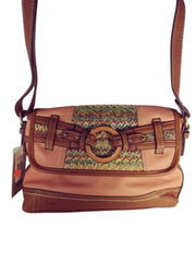 BOC Coral/Walnut Pleather Crossbody