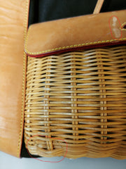 Clever Carriage Company Black Canvas/Wicker Backpack