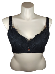 Black Lace-Covered Bra with extender