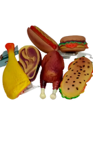 Greenbrier Kennel Club Vinyl Food Shaped Dog Toys with Squeaker