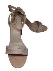 Viva Peach High Heel Shoes with Rhinestone Bands - Size 39 (Slight Discoloration)