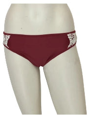 Women's Burgundy Lace Bikini Bottoms – Diva General Collection | Large Size | Nylon-Spandex Blend