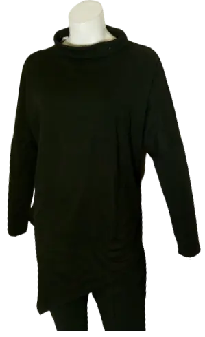 Diva General Collection Women’s Black Long Sleeve Turtleneck Sweater, Size Large